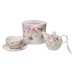 Set of Mugs with Saucers Romimex Light mauve Ceramic 17 x 20 x 17 cm