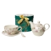 Lot de tasses avec soucoupes Romimex Vert Céramique 17 x 20 x 17 cm