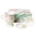 Lot de tasses avec soucoupes Romimex Blanc Céramique 24 x 12 x 13 cm