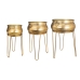 Set of Planters Romimex Golden Metal 47 x 74 x 47 cm 3 Pieces