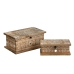 Juego de Cajas Decorativas Romimex Marrón Madera de mango 25 x 9 x 15 cm 2 Piezas