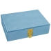 Doos-Juwelenkistje Alexandra House Living Blauw Textiel 28 x 7 x 20 cm