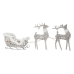 Adorno Navideño DKD Home Decor Luz LED Blanco Mimbre 60 x 30 x 37 cm (3 Piezas)