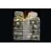 Set decoratieve dozen DKD Home Decor LED Wit Rood Groen Zilverkleurig Metaal Besneeuwd 25 x 25 x 29 cm (3 Onderdelen)