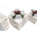 Juego de Cajas Decorativas DKD Home Decor LED Blanco Plateado 25 x 25 x 28 cm (3 Piezas)