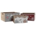 Decorative box Home ESPRIT Red Grey Natural MDF Wood 36 x 26 x 18 cm