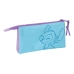 Dreifaches Mehrzweck-Etui Stitch Sweet Blau Lila 22 x 12 x 3 cm