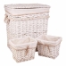 Korvide Komplekt Alexandra House Living Valge vitstest Paju puit 41 x 63 x 55 cm 30 x 22 x 24 cm 3 Tükid, osad