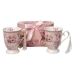 Lot de tasses Romimex Rose Céramique 300 ml 2 Unités