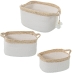 Set med kurve Alexandra House Living Hvid flet Spanskrør Naturlig fiber 35 x 21 x 21 cm