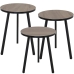 Set of 3 tables Alexandra House Living Musta Kullattu Puu