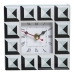 Reloj de Mesa Alexandra House Living Blanco Negro Cristal 14 x 14 x 4 cm