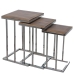 Jeu de 3 tables Alexandra House Living Marron Argenté Bois