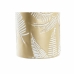 Vaso DKD Home Decor Dourado Metal Creme Tropical Folha de planta (21 x 21 x 81 cm)