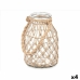 Candleholder Tin Transparent Natural Glass Rope 17 x 25 cm (4 Units)