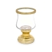 Kaarshouder Fluitglas Gouden Staal 12 x 19,5 x 12 cm (6 Stuks)