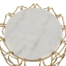 Mesa de apoio 50 x 50 x 54,6 cm Dourado Metal Branco Mármore