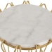 Mesa de apoio 50 x 50 x 54,6 cm Dourado Metal Branco Mármore