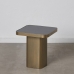 Mesa de apoio Cristal Preto Dourado Metal 40 x 40 x 45 cm