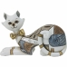 Statua Decorativa DKD Home Decor Bianco Dorato Gatto 22,5 x 8 x 15 cm (2 Unità)