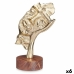 Figura Decorativa Face Dourado Madeira Metal 16,5 x 26,5 x 11 cm