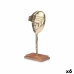 Decoratieve figuren Gezicht Gouden Hout Metaal 16 x 34 x 10 cm