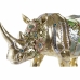 Decoratieve figuren DKD Home Decor Gouden Hars Multicolour Neushoorn (55 x 17,5 x 25 cm)