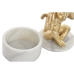 Decoratieve figuren DKD Home Decor Wit Gouden Tropisch Overalls 10,5 x 10,5 x 18,5 cm (3 Onderdelen)