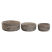 Decorațiune pentru Centrul Mesei DKD Home Decor Alb Natural Indian 30,5 x 30,5 x 12,7 cm (3 Piese)