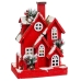 Kerstversiering Rood Hout Huis 24 x 13 x 33 cm