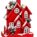 Adorno Navideño Rojo Madera Casa 24 x 13 x 33 cm