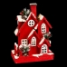 Kerstversiering Rood Hout Huis 24 x 13 x 33 cm