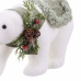 Adorno Natalício Branco Multicolor Plástico Polyfoam Tecido Urso 16 x 35 x 21 cm