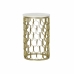 Mesa de apoio DKD Home Decor 30,5 x 30,5 x 50 cm Dourado Branco Plástico Mármore Ferro