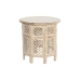 Mesa de apoio DKD Home Decor Branco Castanho Madeira de mangueira 53 x 53 x 53 cm