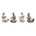 Decoratieve figuren DKD Home Decor Wit Bruin Boeddha Orientaals 18 x 12 x 27,5 cm (4 Onderdelen)