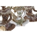 Decoratieve figuren DKD Home Decor Wit Bruin Boeddha Orientaals 18 x 12 x 27,5 cm (4 Onderdelen)