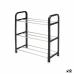 Shoe Rack 3 Shelves Black Silver 40 x 19 x 14 cm (12 Units)