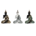 Dekoratívne postava DKD Home Decor 19 x 10 x 26,5 cm Modrá Zlatá Buddha zelená Orientálny (3 Kusy)