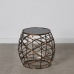 Side table 42 x 42 x 40 cm Crystal Grey Golden Metal