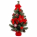 Decorazione Natalizia Rosso Verde Plastica Tessuto Albero di Natale 60 cm