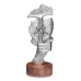 Figură Decorativă Față Argintiu Lemn Metal 12 x 29 x 11 cm