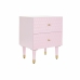 Comodino DKD Home Decor 52 x 42 x 65 cm Metallo Rosa chiaro Legno di mango