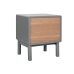 Mesita de Noche Home ESPRIT Azul Gris Natural Madera MDF 48 x 40 x 55 cm