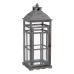 Lantern 28 x 28 x 75 cm Candleholder Grey Fir wood (2 Units)