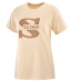 Heren-T-Shirt met Korte Mouwen Salomon Big Logo Nude Beige Bruin