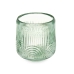 Candleholder Stripes Green Crystal 9 x 9,5 x 9 cm (12 Units)