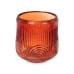 Candleholder Stripes Orange Crystal 9 x 9,5 x 9 cm (12 Units)