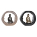 Koristehahmo DKD Home Decor Musta Kullattu Buddha Itämainen 20,8 x 6 x 18,5 cm (2 osaa)