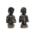 Dekorativ Figur DKD Home Decor 20,5 x 18 x 35 cm Svart Kolonial Afrikansk dame (2 enheter)